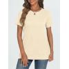 imageAUTOMET T Shirts Short Sleeve Crewneck Tees for Women Trendy Lightweight Soft Casual Summer Tops Clothes 2025Apricot