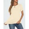 imageAUTOMET T Shirts Short Sleeve Crewneck Tees for Women Trendy Lightweight Soft Casual Summer Tops Clothes 2025Apricot
