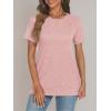 imageAUTOMET T Shirts Short Sleeve Crewneck Tees for Women Trendy Lightweight Soft Casual Summer Tops Clothes 2025Pink