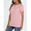 imageAUTOMET T Shirts Short Sleeve Crewneck Tees for Women Trendy Lightweight Soft Casual Summer Tops Clothes 2025Pink