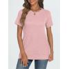 imageAUTOMET T Shirts Short Sleeve Crewneck Tees for Women Trendy Lightweight Soft Casual Summer Tops Clothes 2025Pink