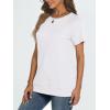 imageAUTOMET T Shirts Short Sleeve Crewneck Tees for Women Trendy Lightweight Soft Casual Summer Tops Clothes 2025White