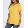 imageAUTOMET T Shirts Short Sleeve Crewneck Tees for Women Trendy Lightweight Soft Casual Summer Tops Clothes 2025Yellow