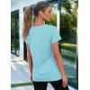 imageAUTOMET T Shirts for Women Short Sleeve Shirts V Neck Plus Size Summer Tops Casual Beach Vacation Outfits Clothes 2025Aqua