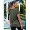 imageAUTOMET T Shirts for Women Short Sleeve Shirts V Neck Plus Size Summer Tops Casual Beach Vacation Outfits Clothes 2025Armygreen