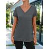 imageAUTOMET T Shirts for Women Short Sleeve Shirts V Neck Plus Size Summer Tops Casual Beach Vacation Outfits Clothes 2025Blackgrey