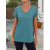 imageAUTOMET T Shirts for Women Short Sleeve Shirts V Neck Plus Size Summer Tops Casual Beach Vacation Outfits Clothes 2025Bluegreen