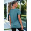imageAUTOMET T Shirts for Women Short Sleeve Shirts V Neck Plus Size Summer Tops Casual Beach Vacation Outfits Clothes 2025Bluegreen