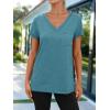 imageAUTOMET T Shirts for Women Short Sleeve Shirts V Neck Plus Size Summer Tops Casual Beach Vacation Outfits Clothes 2025Bluegreen