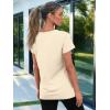 imageAUTOMET T Shirts for Women Short Sleeve Shirts V Neck Plus Size Summer Tops Casual Beach Vacation Outfits Clothes 2025Cream