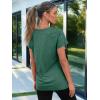 imageAUTOMET T Shirts for Women Short Sleeve Shirts V Neck Plus Size Summer Tops Casual Beach Vacation Outfits Clothes 2025Darkgreen