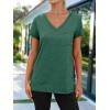 imageAUTOMET T Shirts for Women Short Sleeve Shirts V Neck Plus Size Summer Tops Casual Beach Vacation Outfits Clothes 2025Darkgreen
