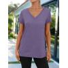imageAUTOMET T Shirts for Women Short Sleeve Shirts V Neck Plus Size Summer Tops Casual Beach Vacation Outfits Clothes 2025Lavenderpurple