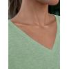 imageAUTOMET T Shirts for Women Short Sleeve Shirts V Neck Plus Size Summer Tops Casual Beach Vacation Outfits Clothes 2025Lightgreen