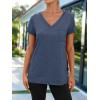 imageAUTOMET T Shirts for Women Short Sleeve Shirts V Neck Plus Size Summer Tops Casual Beach Vacation Outfits Clothes 2025Navy