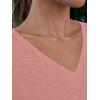 imageAUTOMET T Shirts for Women Short Sleeve Shirts V Neck Plus Size Summer Tops Casual Beach Vacation Outfits Clothes 2025Pink