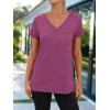 imageAUTOMET T Shirts for Women Short Sleeve Shirts V Neck Plus Size Summer Tops Casual Beach Vacation Outfits Clothes 2025Purple