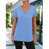 imageAUTOMET T Shirts for Women Short Sleeve Shirts V Neck Plus Size Summer Tops Casual Beach Vacation Outfits Clothes 2025Skyblue