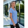 imageAUTOMET T Shirts for Women Short Sleeve Shirts V Neck Plus Size Summer Tops Casual Beach Vacation Outfits Clothes 2025Skyblue