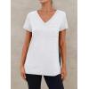 imageAUTOMET T Shirts for Women Short Sleeve Shirts V Neck Plus Size Summer Tops Casual Beach Vacation Outfits Clothes 2025White