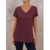 imageAUTOMET T Shirts for Women Short Sleeve Shirts V Neck Plus Size Summer Tops Casual Beach Vacation Outfits Clothes 2025Winered