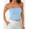 imageAUTOMET Tube Tops Strapless Crop Tops Basic Backless Sleeveless Bandeau Going Out Cute 2025 Summer ClothesBabyblue