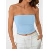 imageAUTOMET Tube Tops Strapless Crop Tops Basic Backless Sleeveless Bandeau Going Out Cute 2025 Summer ClothesBabyblue