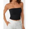 imageAUTOMET Tube Tops Strapless Crop Tops Basic Backless Sleeveless Bandeau Going Out Cute 2025 Summer ClothesBlack