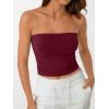 imageAUTOMET Tube Tops Strapless Crop Tops Basic Backless Sleeveless Bandeau Going Out Cute 2025 Summer ClothesBurgundy