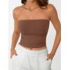 imageAUTOMET Tube Tops Strapless Crop Tops Basic Backless Sleeveless Bandeau Going Out Cute 2025 Summer ClothesCoffee