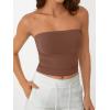 imageAUTOMET Tube Tops Strapless Crop Tops Basic Backless Sleeveless Bandeau Going Out Cute 2025 Summer ClothesCoffee