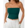 imageAUTOMET Tube Tops Strapless Crop Tops Basic Backless Sleeveless Bandeau Going Out Cute 2025 Summer ClothesDarkgreen