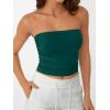 imageAUTOMET Tube Tops Strapless Crop Tops Basic Backless Sleeveless Bandeau Going Out Cute 2025 Summer ClothesDarkgreen