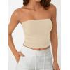 imageAUTOMET Tube Tops Strapless Crop Tops Basic Backless Sleeveless Bandeau Going Out Cute 2025 Summer ClothesKhaki