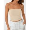 imageAUTOMET Tube Tops Strapless Crop Tops Basic Backless Sleeveless Bandeau Going Out Cute 2025 Summer ClothesKhaki