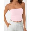imageAUTOMET Tube Tops Strapless Crop Tops Basic Backless Sleeveless Bandeau Going Out Cute 2025 Summer ClothesPink