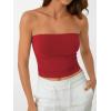 imageAUTOMET Tube Tops Strapless Crop Tops Basic Backless Sleeveless Bandeau Going Out Cute 2025 Summer ClothesRed