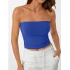 imageAUTOMET Tube Tops Strapless Crop Tops Basic Backless Sleeveless Bandeau Going Out Cute 2025 Summer ClothesRoyalblue