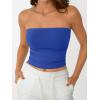 imageAUTOMET Tube Tops Strapless Crop Tops Basic Backless Sleeveless Bandeau Going Out Cute 2025 Summer ClothesRoyalblue