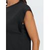imageAUTOMET Womens Sleeveless Summer Tank Tops Casual Trendy T Shirts Basic Trendy Cap Sleeve Oversized TeeBlack