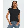 imageAUTOMET Womens Sleeveless Summer Tank Tops Casual Trendy T Shirts Basic Trendy Cap Sleeve Oversized TeeBlack