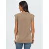 imageAUTOMET Womens Sleeveless Summer Tank Tops Casual Trendy T Shirts Basic Trendy Cap Sleeve Oversized TeeKhaki