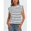 imageAUTOMET Womens Sleeveless Summer Tank Tops Casual Trendy T Shirts Basic Trendy Cap Sleeve Oversized TeeWhiteblack