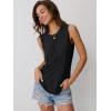 imageAUTOMET Womens Tank Tops Sleeveless Loose Fit Summer Shirts with Textured Line DetailsBlack