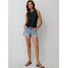imageAUTOMET Womens Tank Tops Sleeveless Loose Fit Summer Shirts with Textured Line DetailsBlack