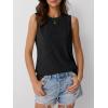 imageAUTOMET Womens Tank Tops Sleeveless Loose Fit Summer Shirts with Textured Line DetailsBlack