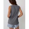 imageAUTOMET Womens Tank Tops Sleeveless Loose Fit Summer Shirts with Textured Line DetailsDark Grey