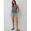 imageAUTOMET Womens Tank Tops Sleeveless Loose Fit Summer Shirts with Textured Line DetailsDark Grey
