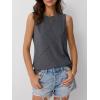 imageAUTOMET Womens Tank Tops Sleeveless Loose Fit Summer Shirts with Textured Line DetailsDark Grey