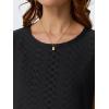 imageAUTOMET Womens Tops Short Sleeve TShirts Eyelet Embroidery Blouse Dressy Causal Spring Summer Fashion 2025 Trendy ClothesBlack